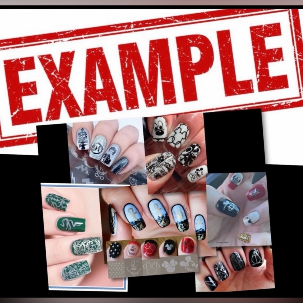 $5 PIG NAIL STAMPING PLATE. STAINLESS STEEL WITH PLASTIC BASE. NEW. $5 IF BUNDLE - Picture 6 of 14